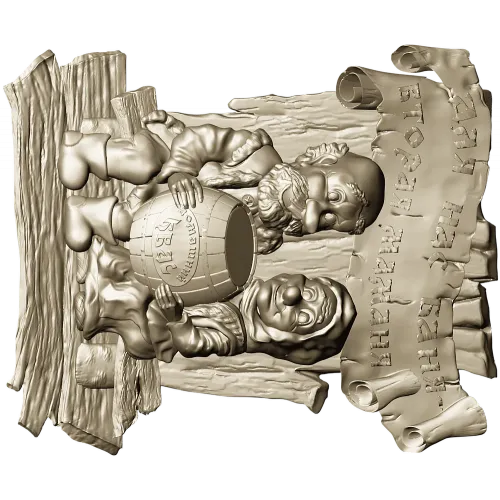 Bathhouse Companions Relief - STL 3D Model for CNC