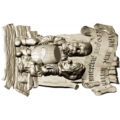 Bathhouse Companions Relief - STL 3D Model for CNC