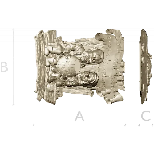 Bathhouse Companions Relief - STL 3D Model for CNC