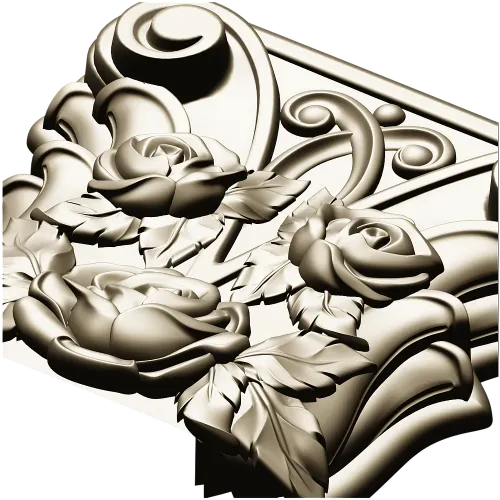 Rosa Coronet - Floral Capital STL for CNC