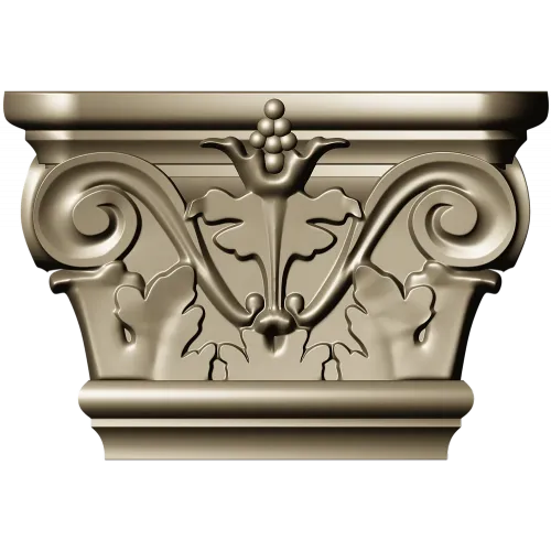 Acanthus Volute Capital STL for CNC - high-relief decorative capital