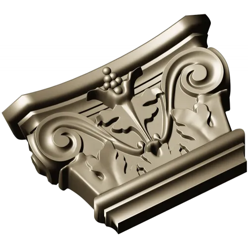 Acanthus Volute Capital STL for CNC - high-relief decorative capital