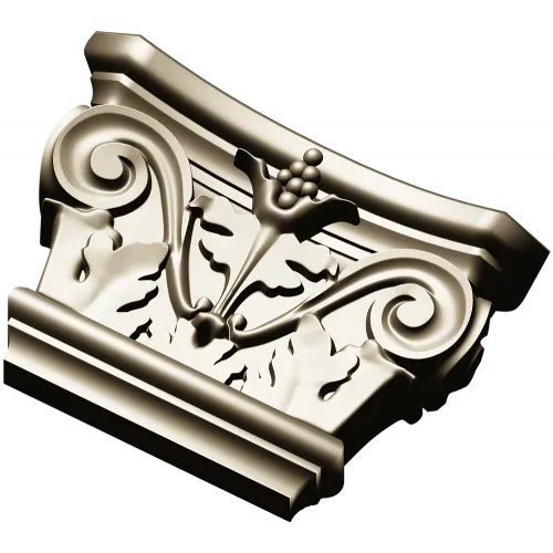 Acanthus Volute Capital STL for CNC - high-relief decorative capital