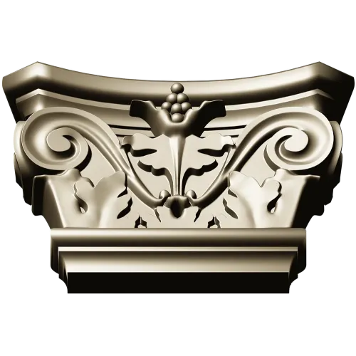 Acanthus Volute Capital STL for CNC - high-relief decorative capital