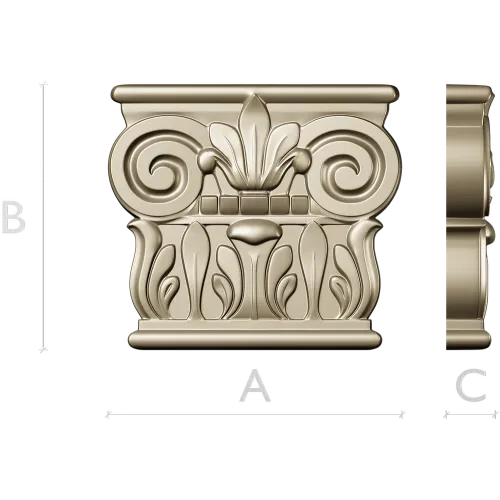 Ionic Acanthus Capital STL 3D Model for CNC Milling