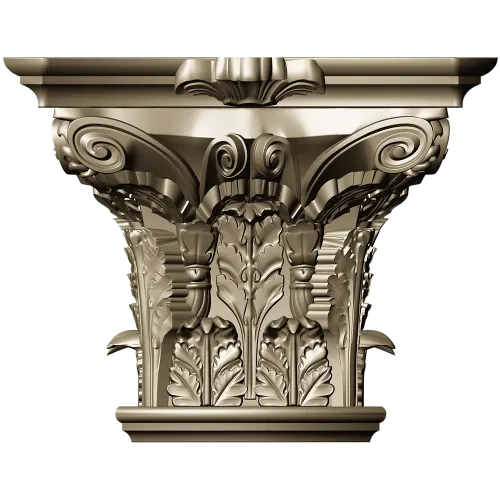 Corinthian Acanthus Capital STL - 3D model for CNC milling