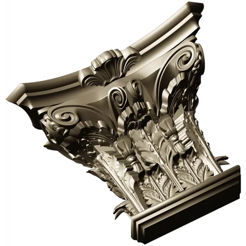 Corinthian Acanthus Capital STL - 3D model for CNC milling