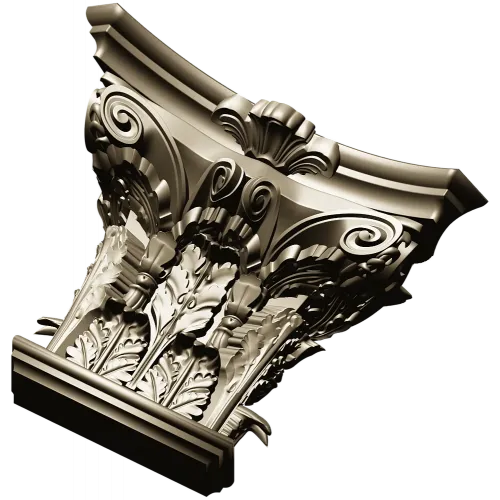 Corinthian Acanthus Capital STL - 3D model for CNC milling