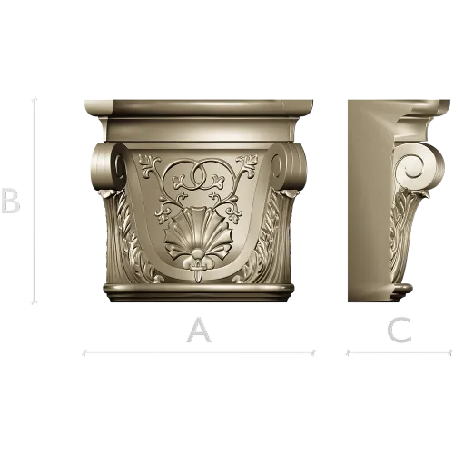 Acanthus Shell Capital - STL 3D model for CNC milling