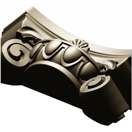 Ornamental Rosette Capital - STL 3D model for CNC milling