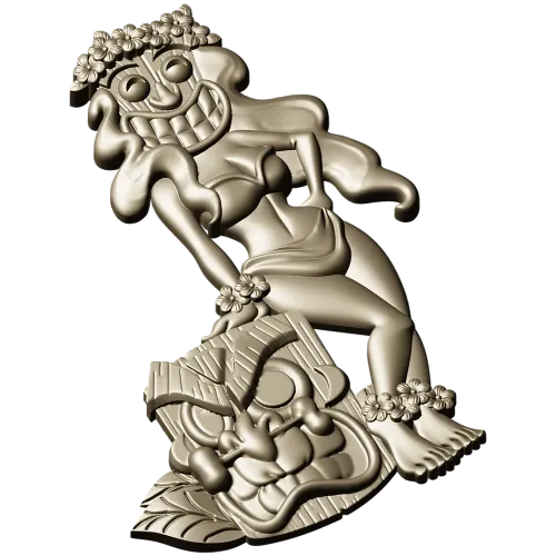 Hula Tiki Maiden - STL 3D model for CNC carving