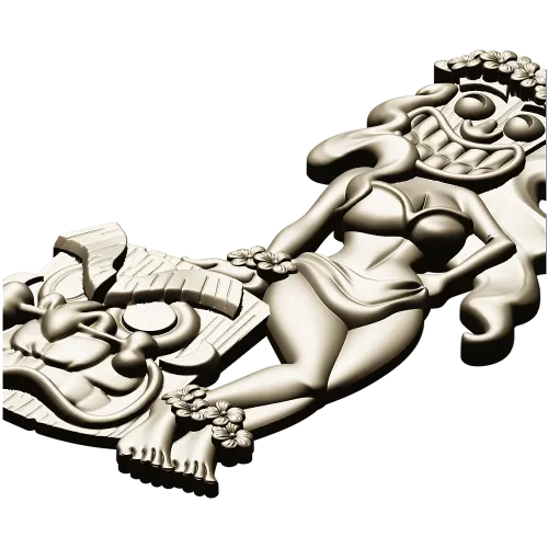 Hula Tiki Maiden - STL 3D model for CNC carving