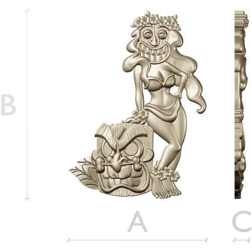 Hula Tiki Maiden - STL 3D model for CNC carving