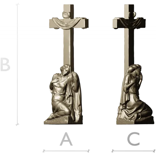 3D модель "Скорбящая у креста" - STL для ЧПУ фрезеровки