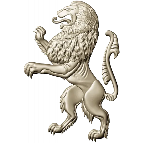 Heraldic Rampant Lion - High-Relief STL for CNC