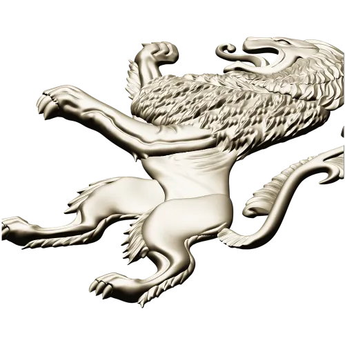 Heraldic Rampant Lion - High-Relief STL for CNC