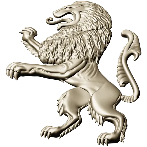 Heraldic Rampant Lion - High-Relief STL for CNC
