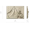 Remembrance banner bas-relief STL for CNC