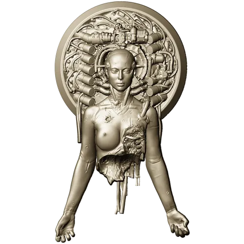 Haloed Cyborg Maiden - STL 3D model for CNC