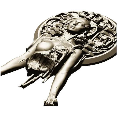 Haloed Cyborg Maiden - STL 3D model for CNC