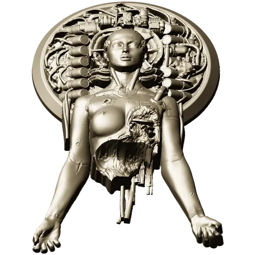 Haloed Cyborg Maiden - STL 3D model for CNC