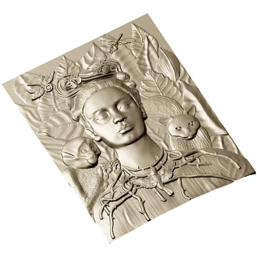 Thorned Muse - Portrait Relief STL for CNC