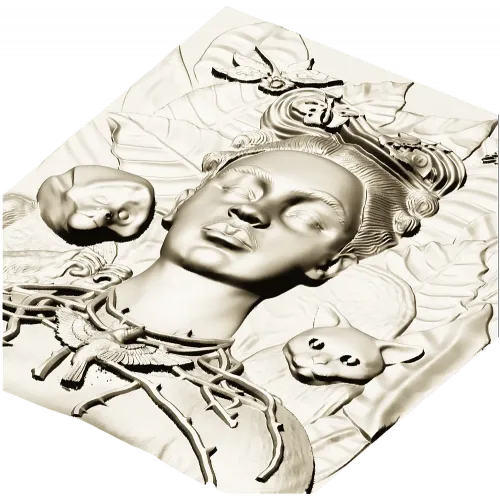 Thorned Muse - Portrait Relief STL for CNC