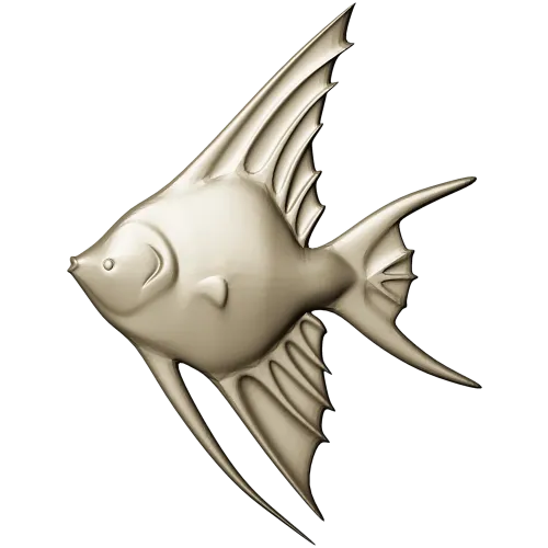 Angelfish bas-relief STL model for CNC milling