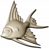 Angelfish bas-relief STL model for CNC milling