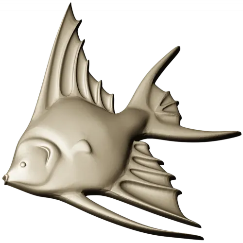 Angelfish bas-relief STL model for CNC milling