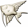 Angelfish bas-relief STL model for CNC milling