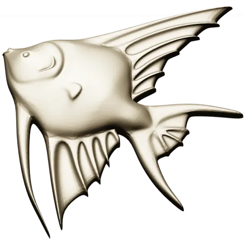 Angelfish bas-relief STL model for CNC milling