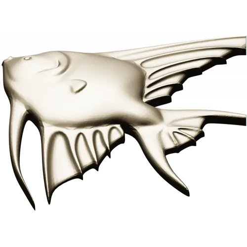 Angelfish bas-relief STL model for CNC milling