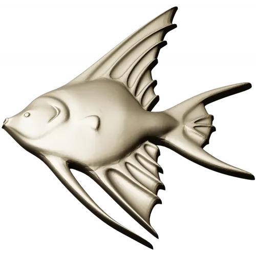 Angelfish bas-relief STL model for CNC milling