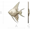 Angelfish bas-relief STL model for CNC milling