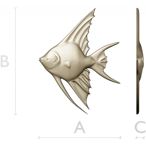 Angelfish bas-relief STL model for CNC milling