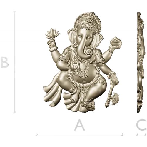 3D модель Ганеша в формате STL для ЧПУ - барельеф божества