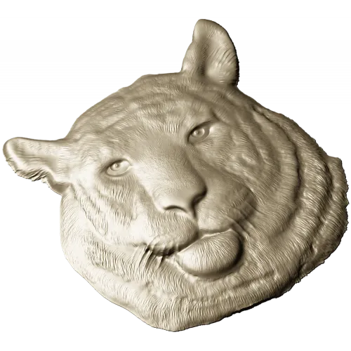 Regal Tiger Relief - high-relief tiger head STL for CNC