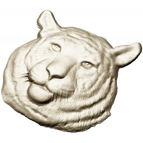 Regal Tiger Relief - high-relief tiger head STL for CNC