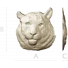 Regal Tiger Relief - high-relief tiger head STL for CNC