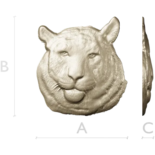 Regal Tiger Relief - high-relief tiger head STL for CNC