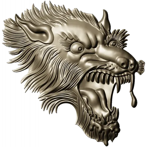 Fenrir's Roar - Wolf Head STL 3D Model for CNC