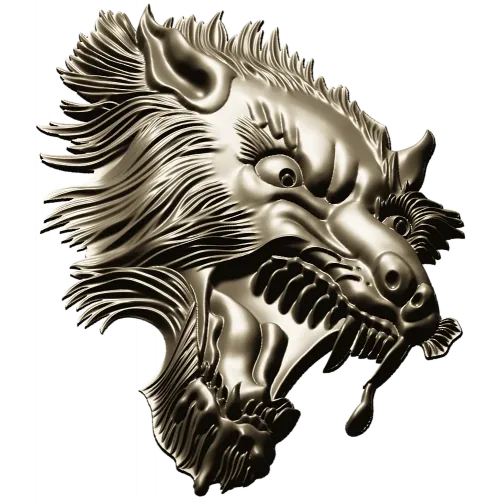 Fenrir's Roar - Wolf Head STL 3D Model for CNC
