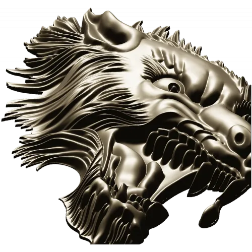 Fenrir's Roar - Wolf Head STL 3D Model for CNC