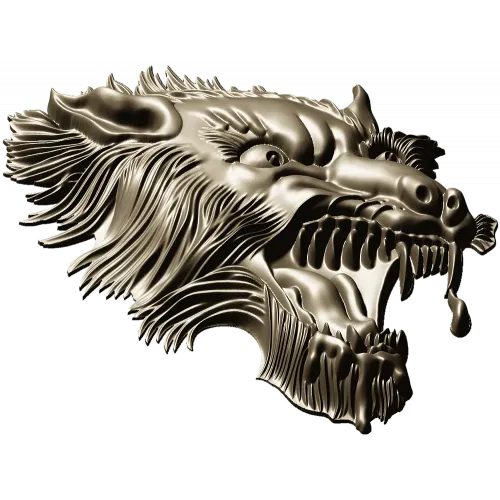 Fenrir's Roar - Wolf Head STL 3D Model for CNC