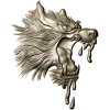 Molten Wolf Head - high-relief STL 3D model for CNC