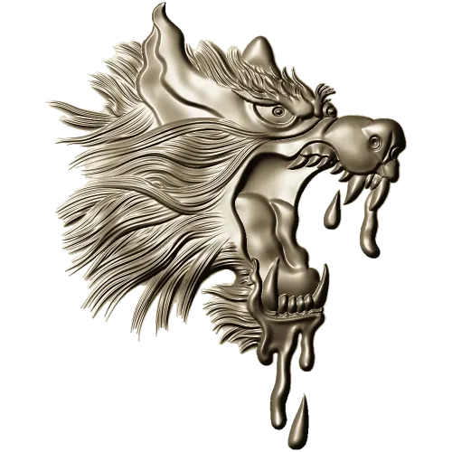 Molten Wolf Head - high-relief STL 3D model for CNC