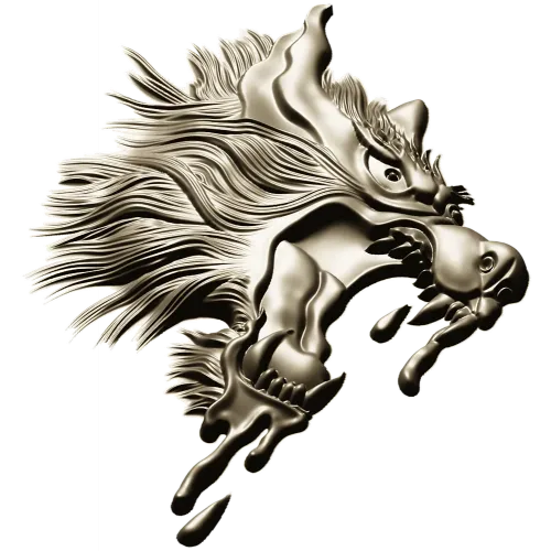 Molten Wolf Head - high-relief STL 3D model for CNC