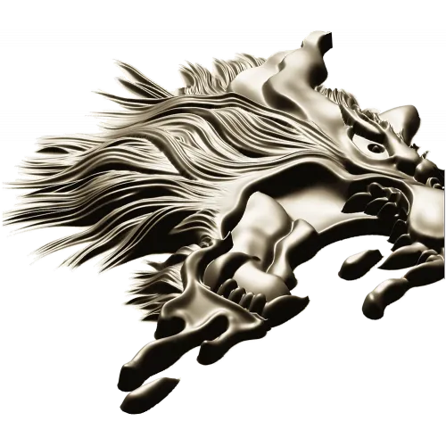 Molten Wolf Head - high-relief STL 3D model for CNC
