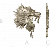 Molten Wolf Head - high-relief STL 3D model for CNC